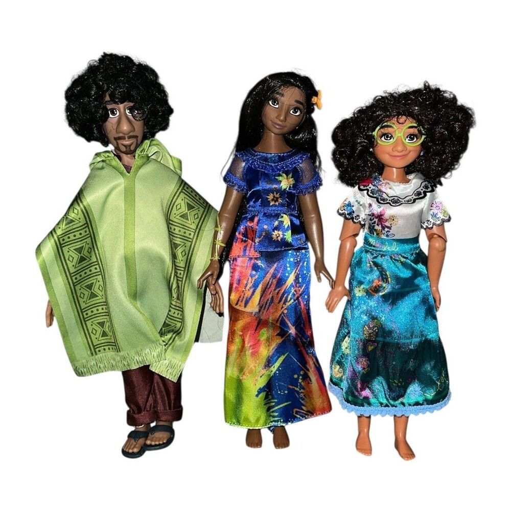 3 Disney Encanto Fashion Doll Lot Mirabel Bruno & Singing Isabela Figures 11"